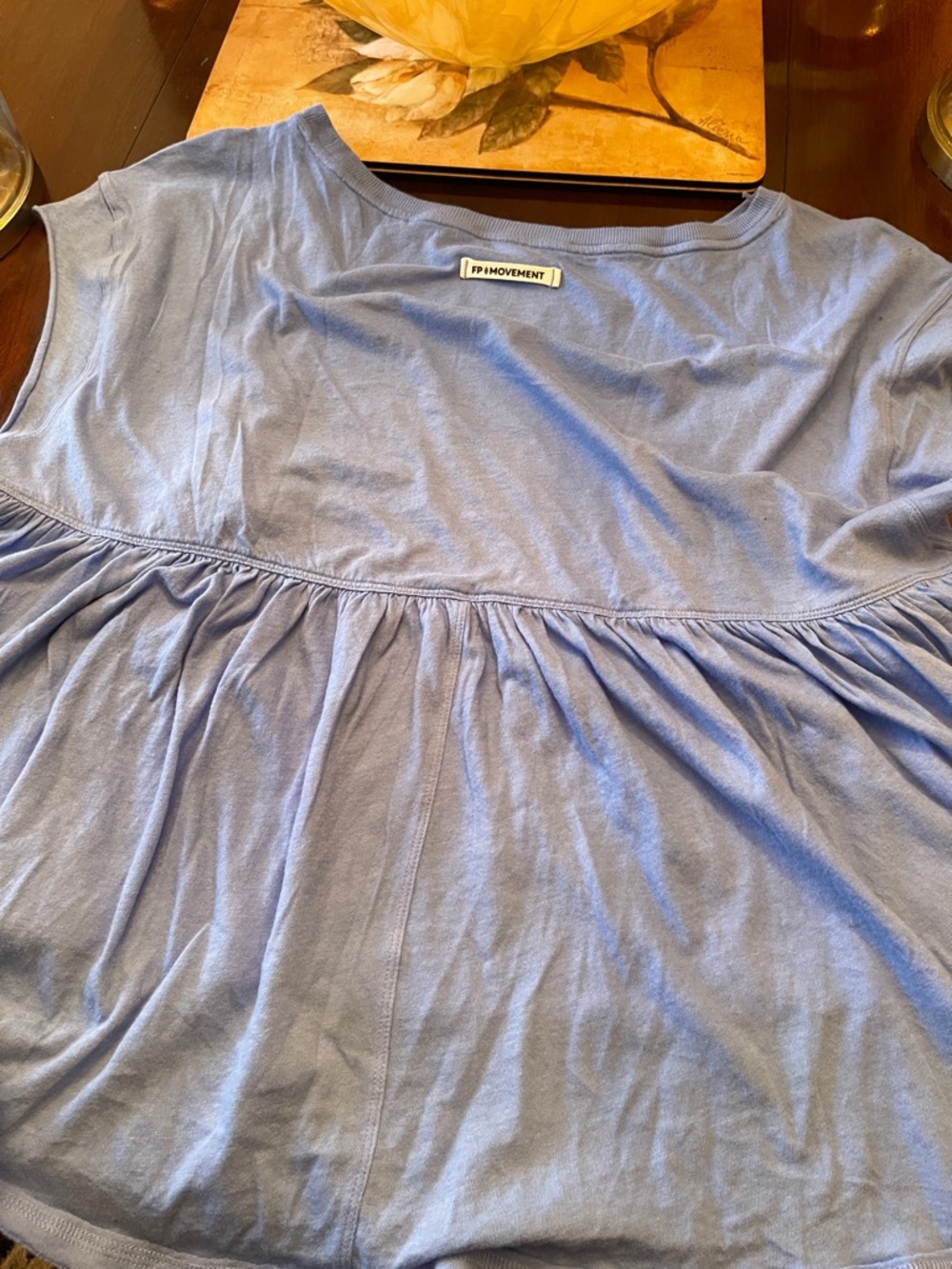 Free People  Azure blue  Ruffle Short Sleeve Tee.     Not lavender but is blue